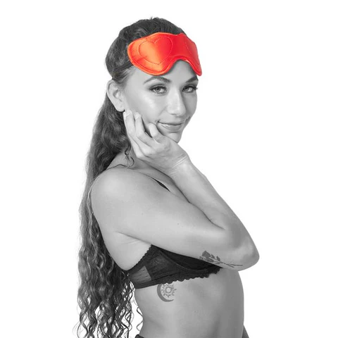 Red Satin Amor Blindfold by Sportsheets - Image 3