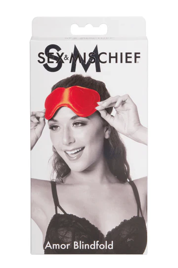 Red Satin Amor Blindfold by Sportsheets - Image 5