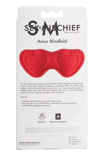 Red Satin Amor Blindfold by Sportsheets - Image 6