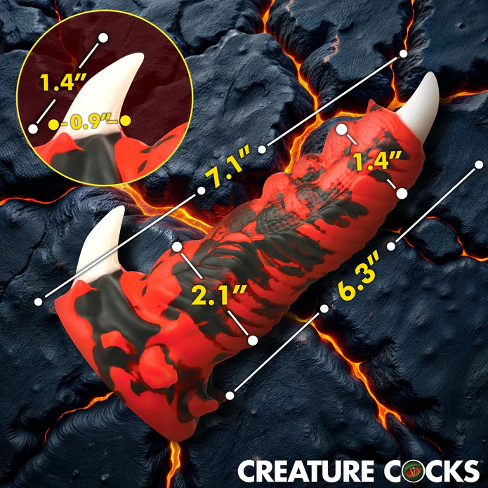 Red Talon Vibrating Silicone Dildo by Creature Cocks - Image 2
