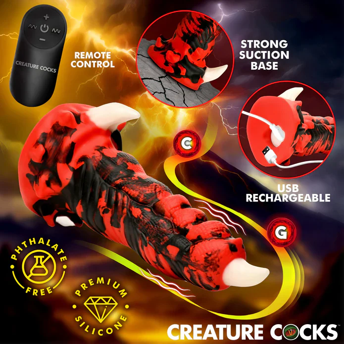 Red Talon Vibrating Silicone Dildo by Creature Cocks - Image 3