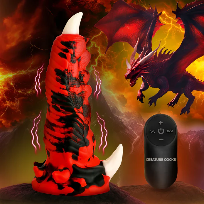 Red Talon Vibrating Silicone Dildo by Creature Cocks - Image 4