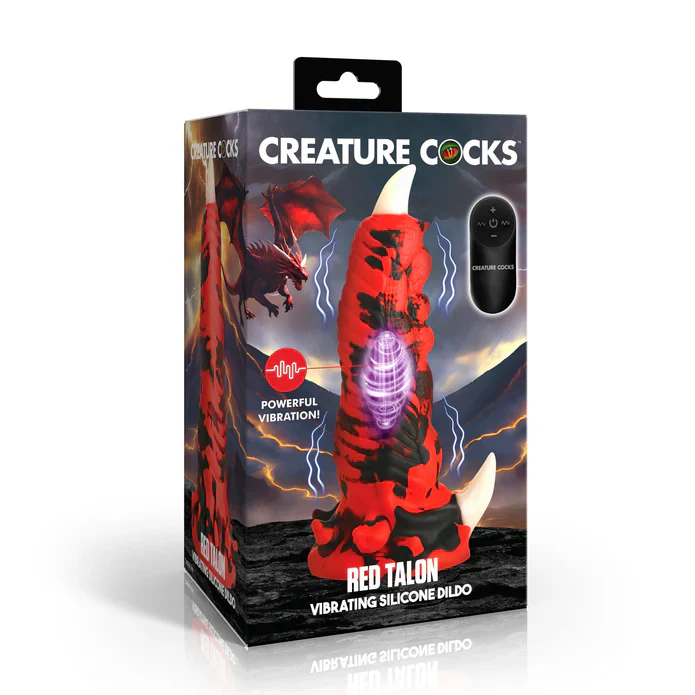 Red Talon Vibrating Silicone Dildo by Creature Cocks - Image 5