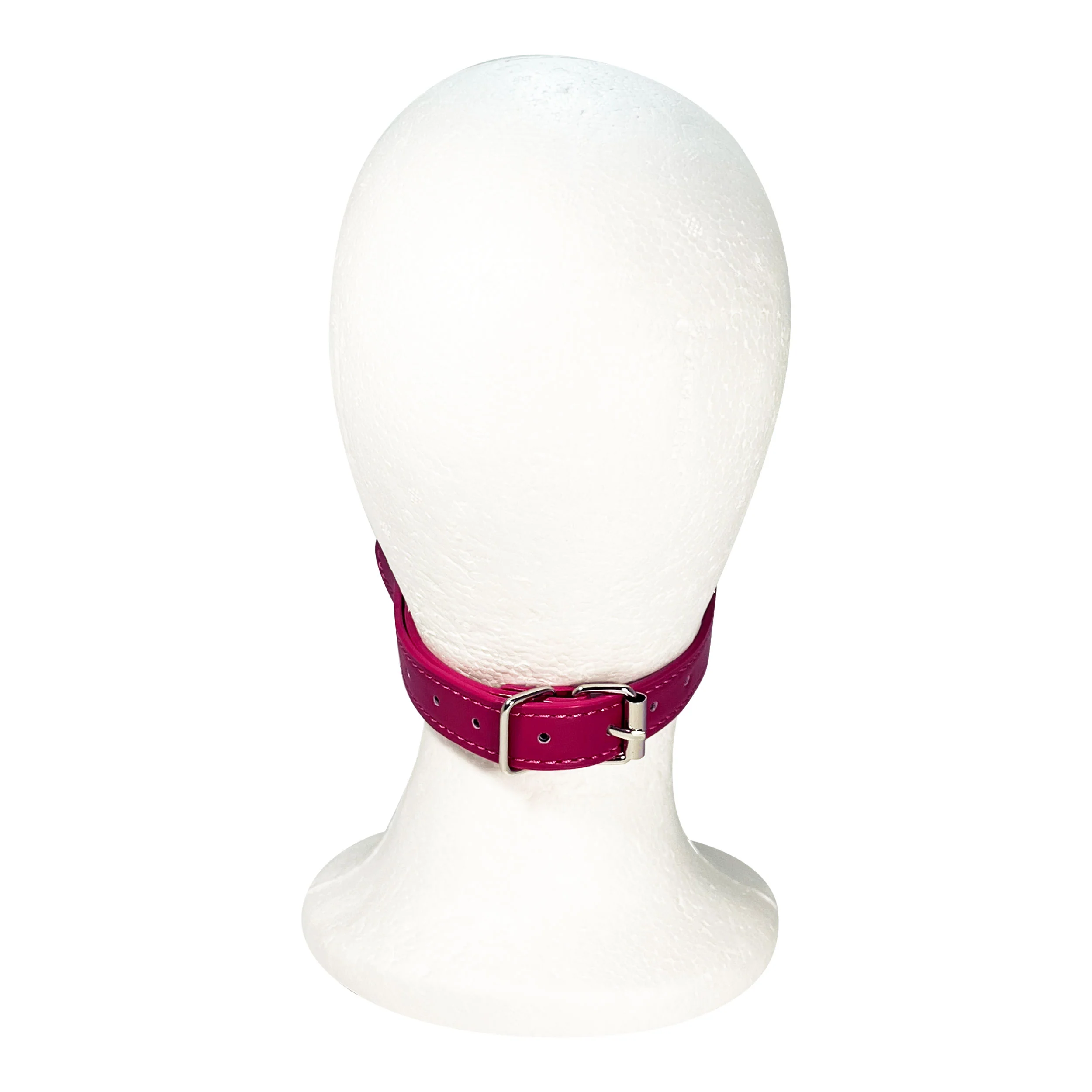 Rubber Ball Gag with Head and Chin Strap by Fetish Pleasure Play Hot Pink - Image 2