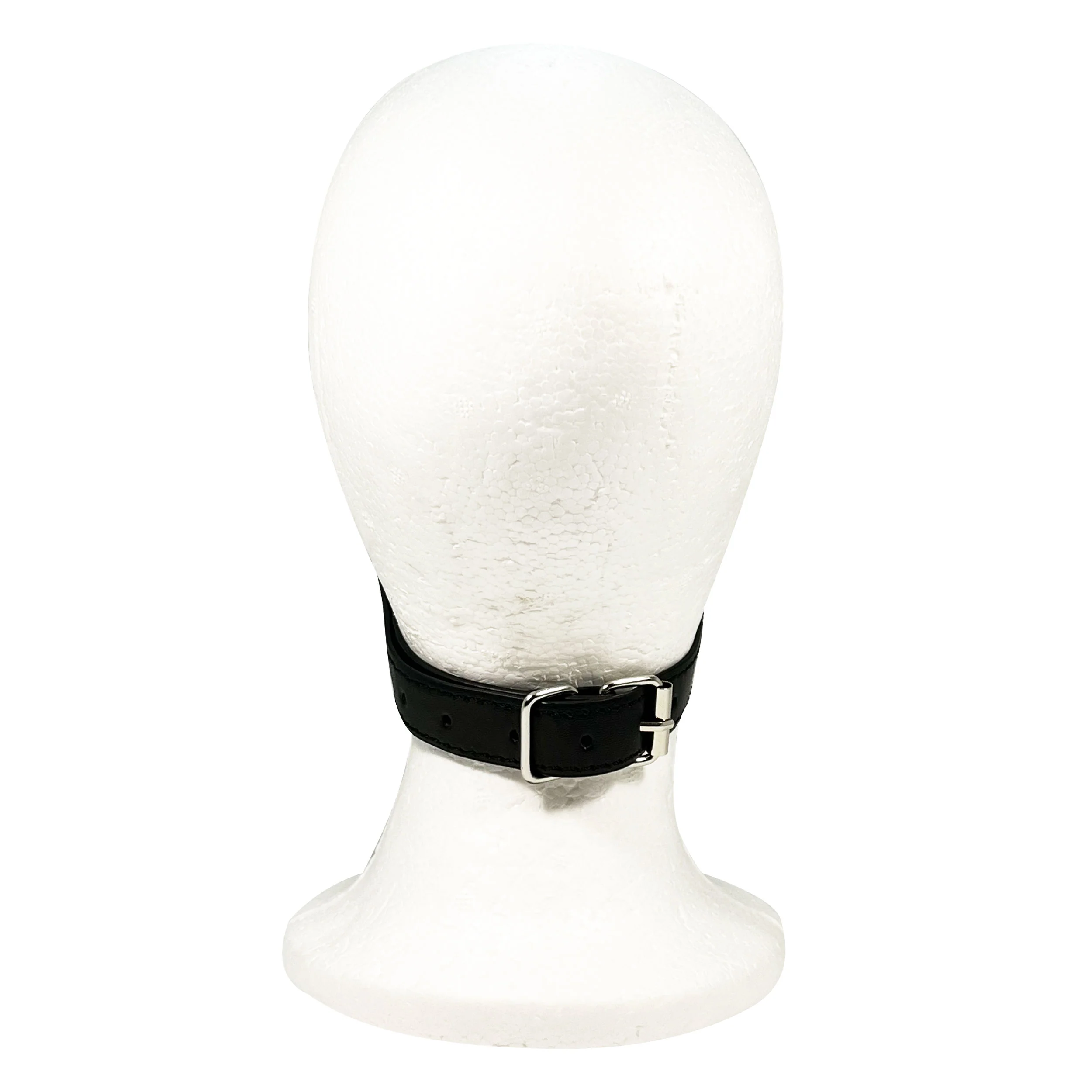 Rubber Ball Gag with Chin Strap by Fetish Pleasure Play in Red and Black - Image 3