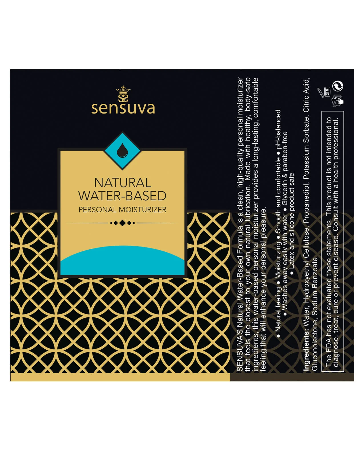 Sensuva Natural Water Based Lubricant - 4 oz - Image 2