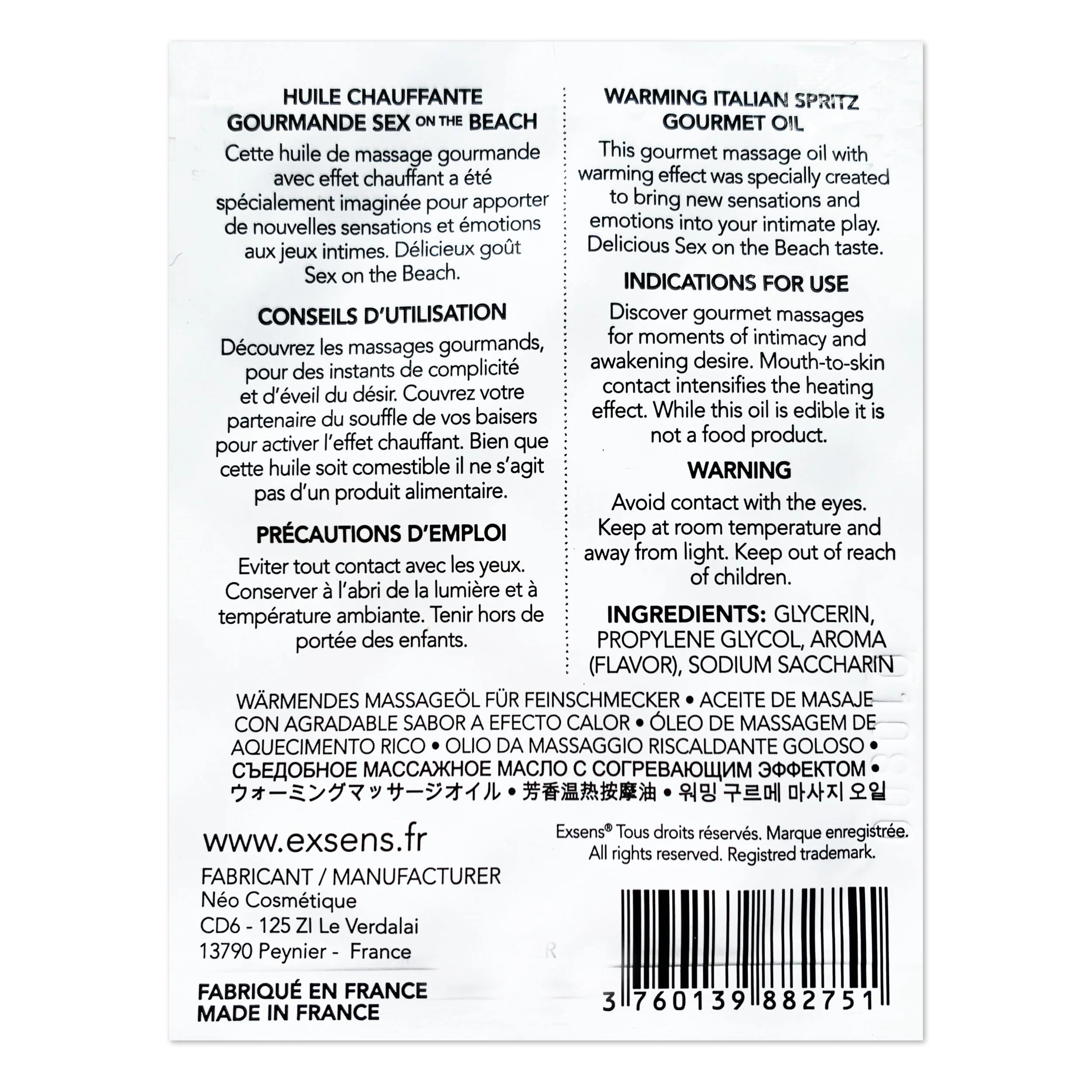 Sex on the Beach Intimate Massage Oil Foil - Image 2