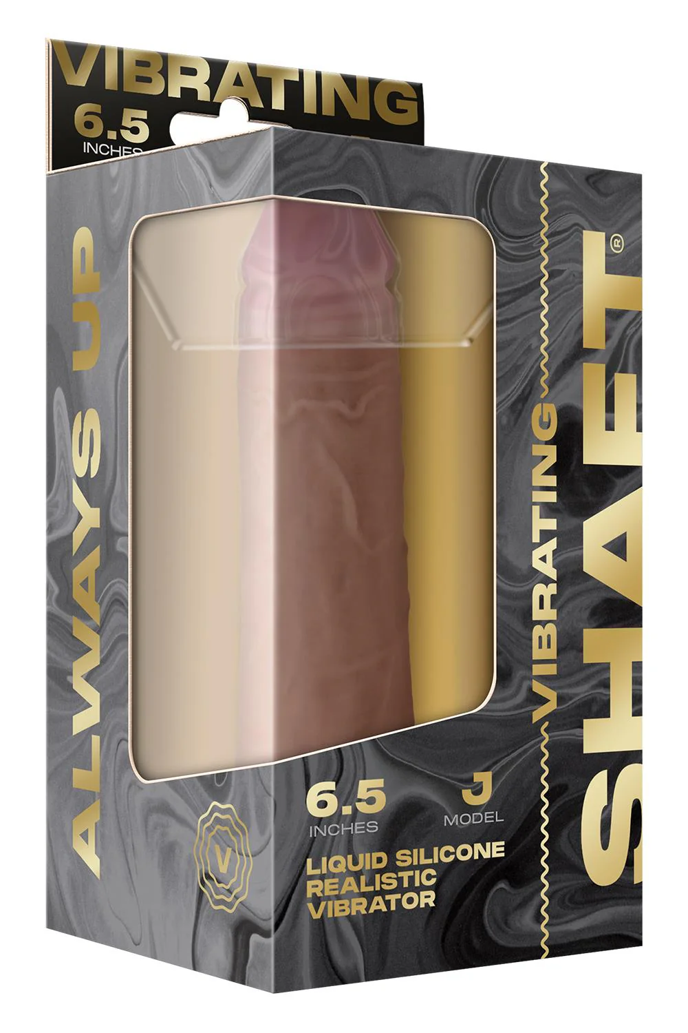 Shaft Liquid Silicone Vibrating Dildo Model J 6.5" in Pine - Image 4