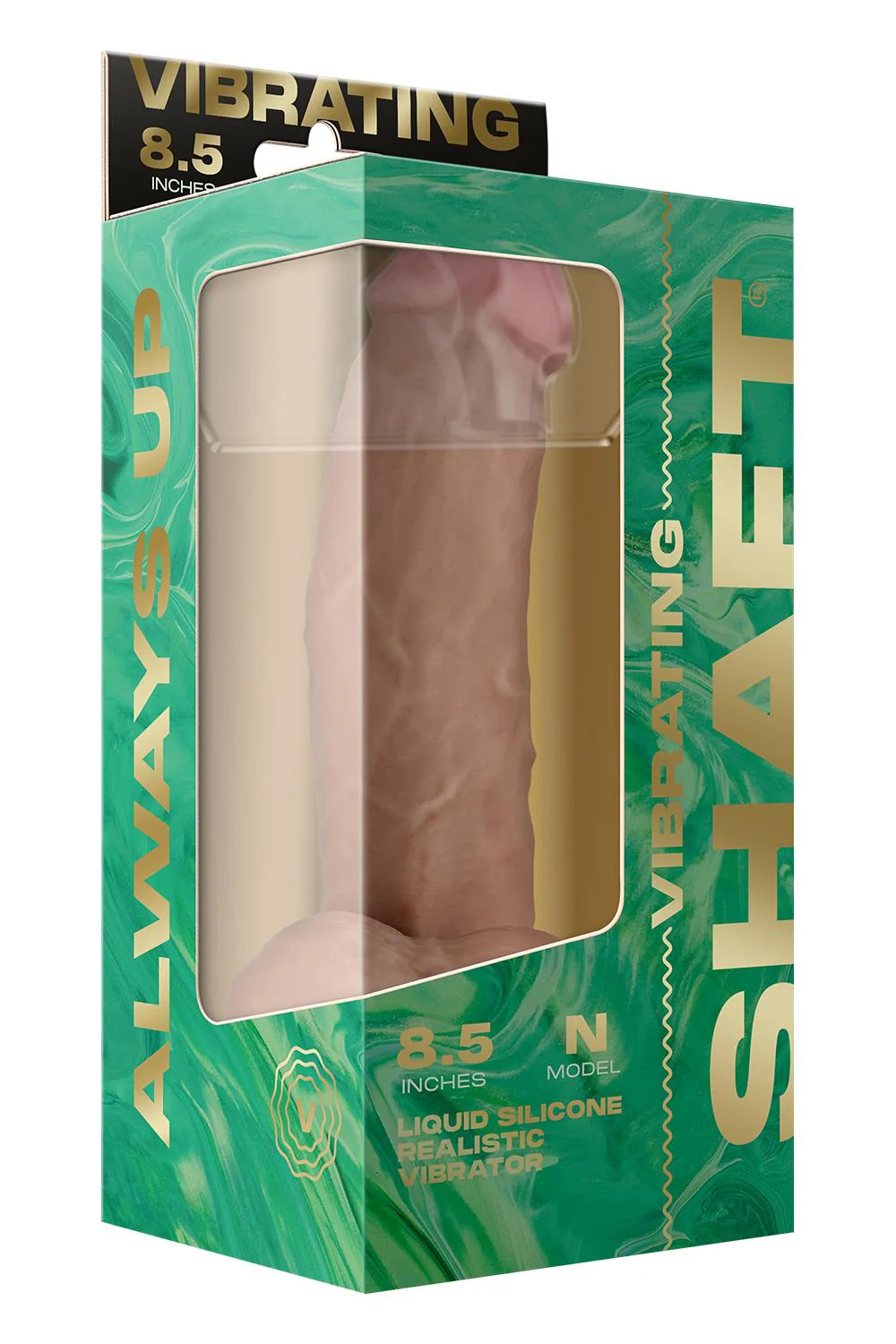 Shaft Liquid Silicone Vibrating Dildo Model N 8.5" in Pine - Image 4