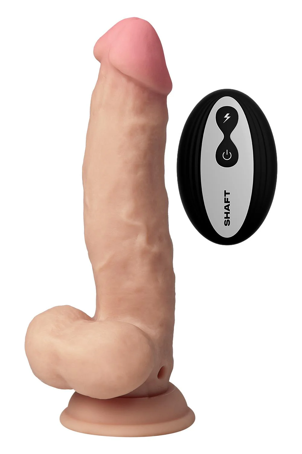 Shaft Liquid Silicone Vibrating Dildo Model N 8.5" in Pine - Image 5