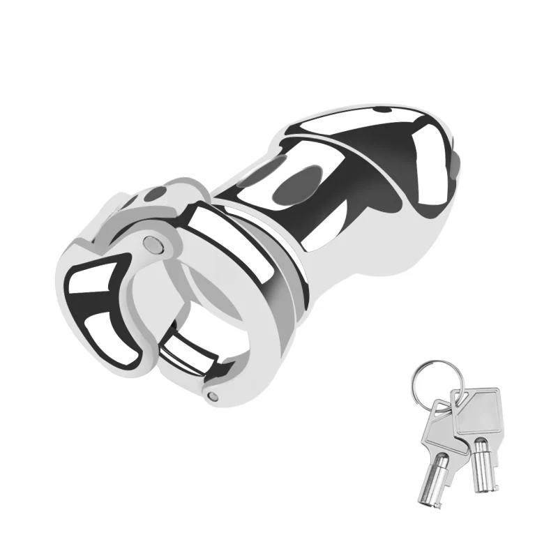 Silver Knight Adjustable Ring Metal Chastity Cage Cock Cage 2.95" by Metal Pleasure Play - Image 8