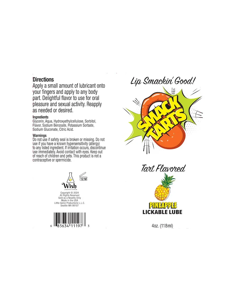 Smack Tarts Lickable Jelly Lube in Pineapple 4oz - Image 2