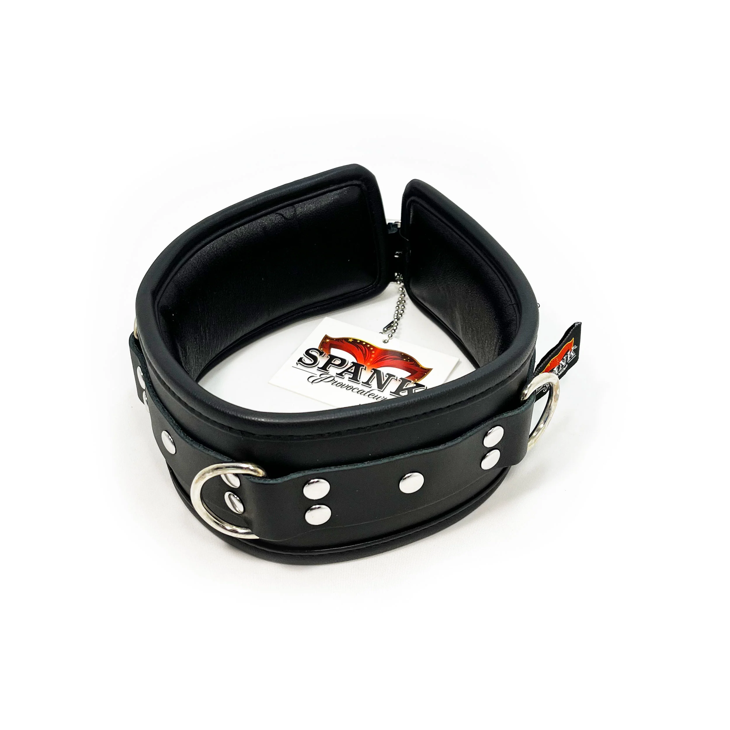Spank Provocateur Black Leather Triple Hoop Collar - Image 2