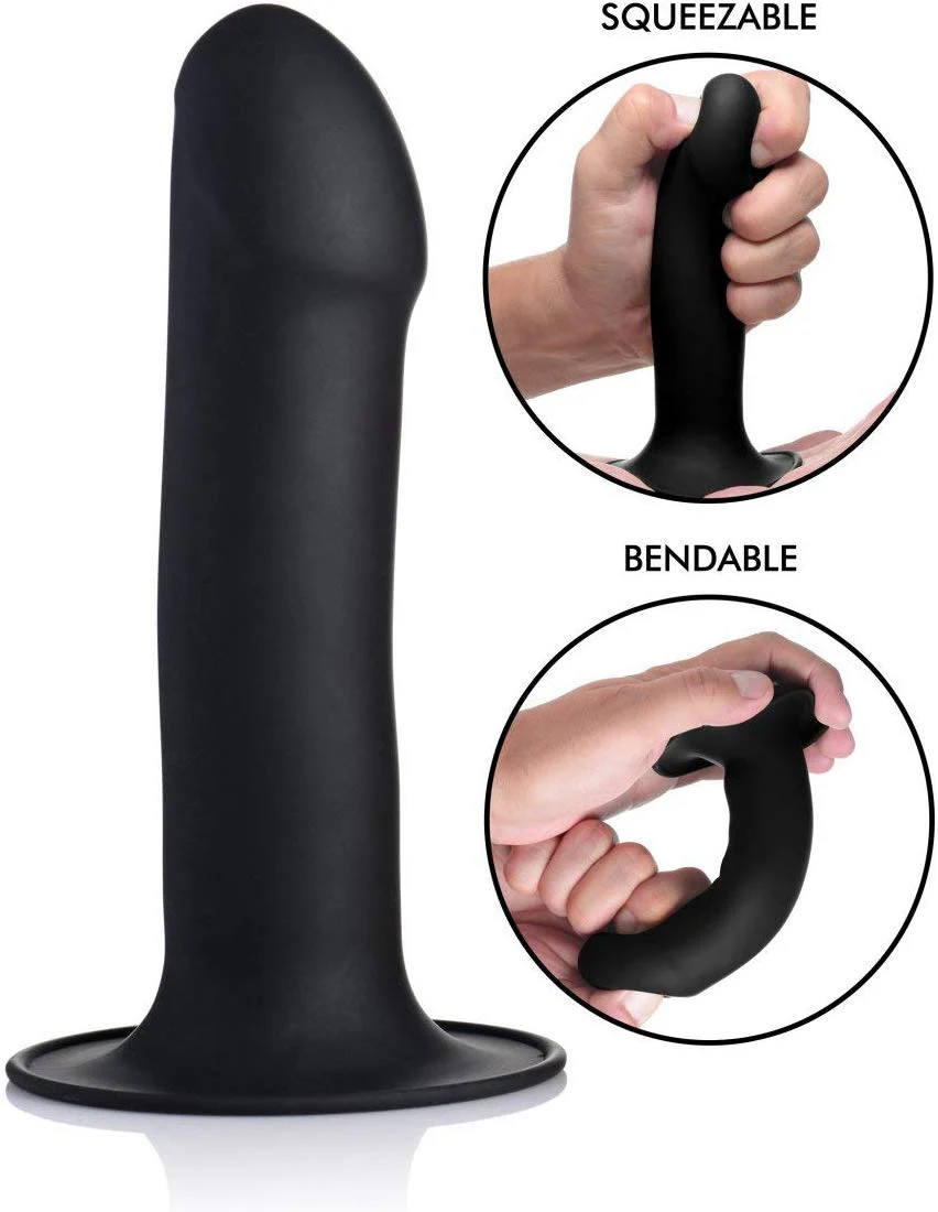 Squeezable Phallic Dildo - Black - Image 5