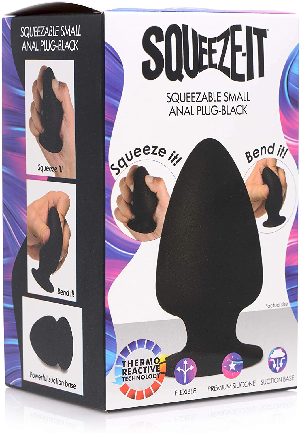 Squeezable Small Anal Plug - Black - Image 6