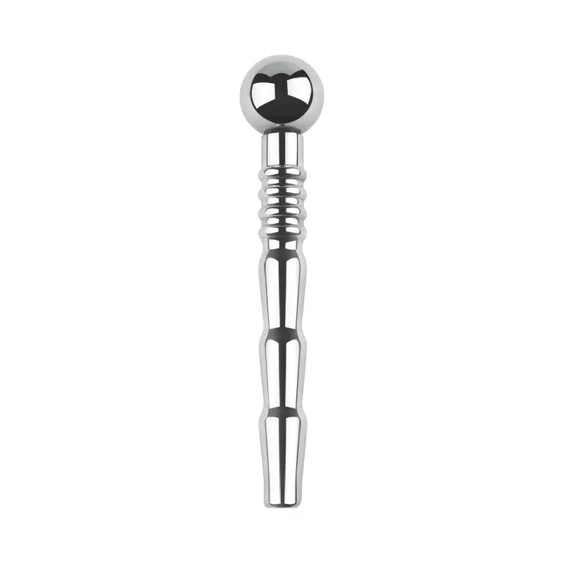 STAINLESS STEEL DUAL BEADED RIBBING HOLLOW URETHRAL SOUND - Image 2
