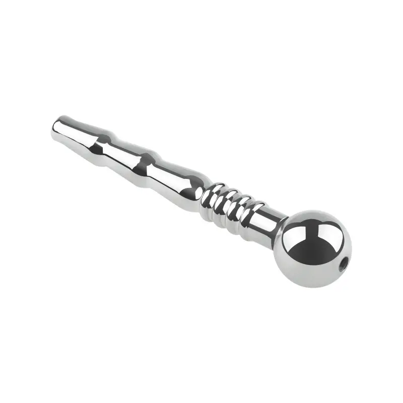STAINLESS STEEL DUAL BEADED RIBBING HOLLOW URETHRAL SOUND - Image 3