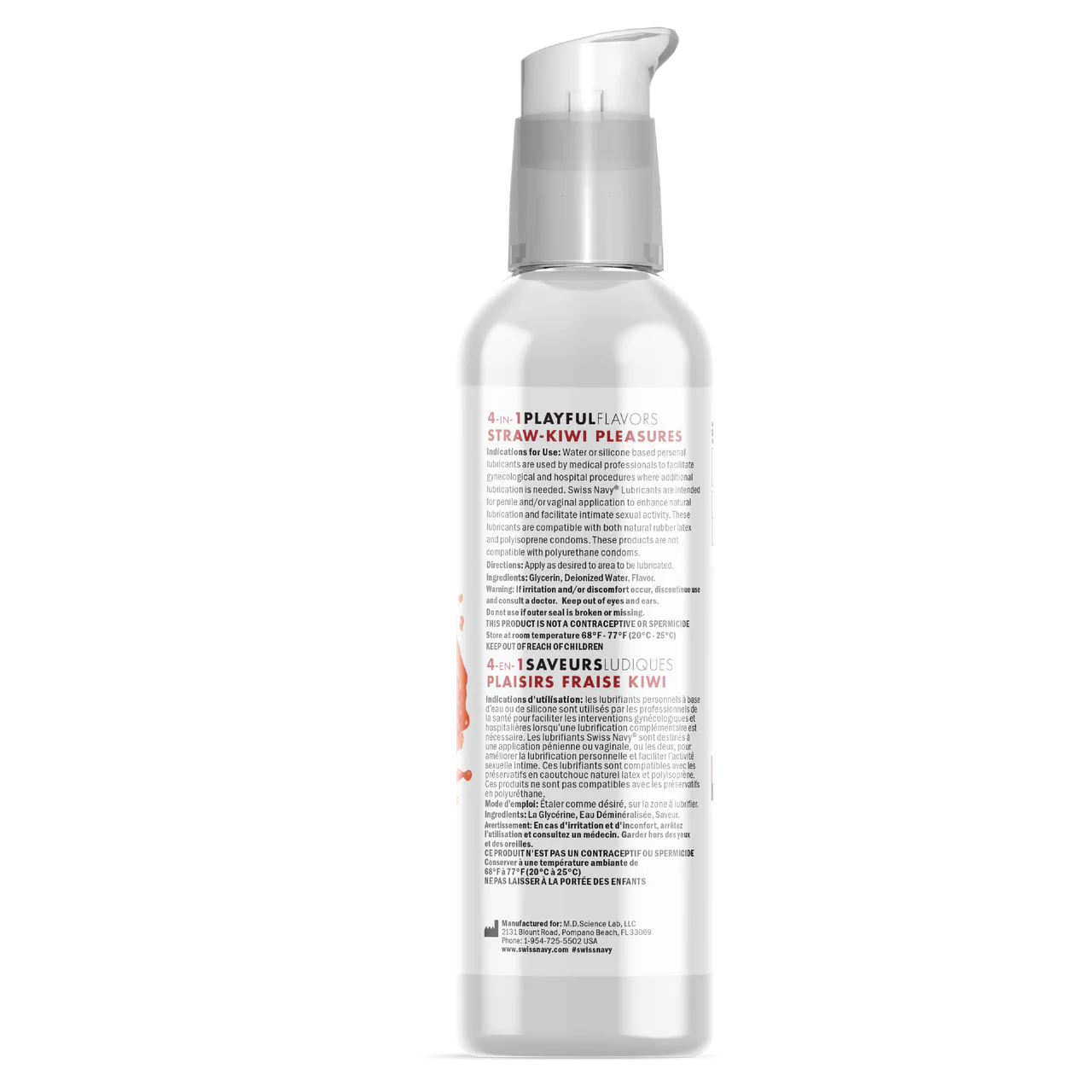 Swiss Navy 4 In 1 Playful Flavors Strawberry Kiwi Pleasure Lube - 4 oz - Image 2