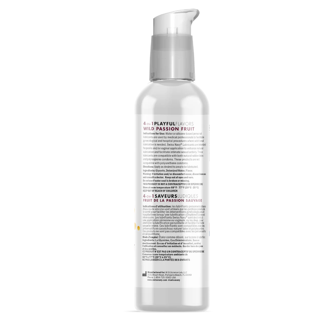 Swiss Navy 4 In 1 Playful Flavors Wild Passion Fruit Lube - 4 oz - Image 2