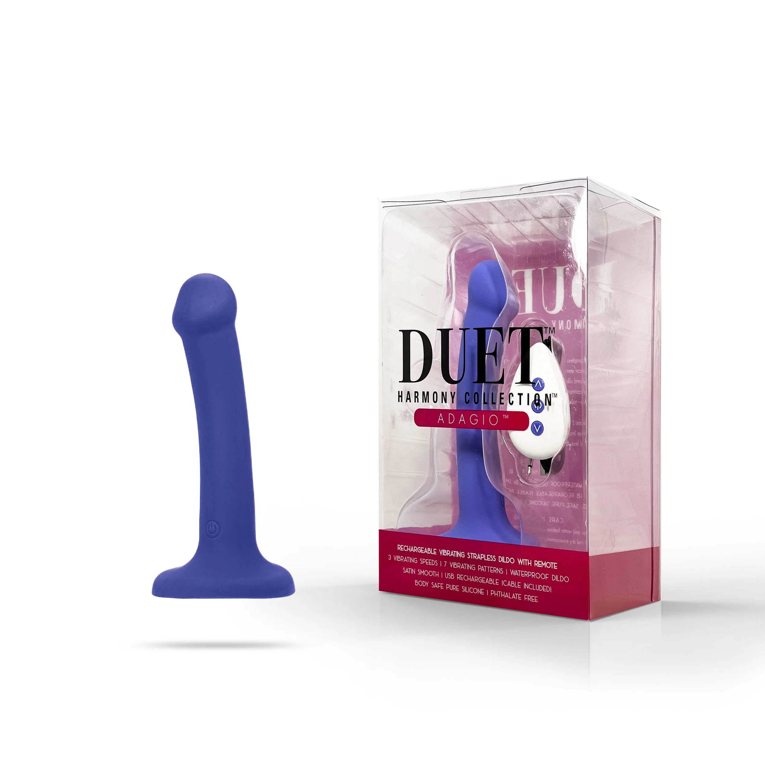 THE DUET HARMONY COLLECTION VIBRATING STRAPLESS DILDO WITH REMOTE - Small - Image 3