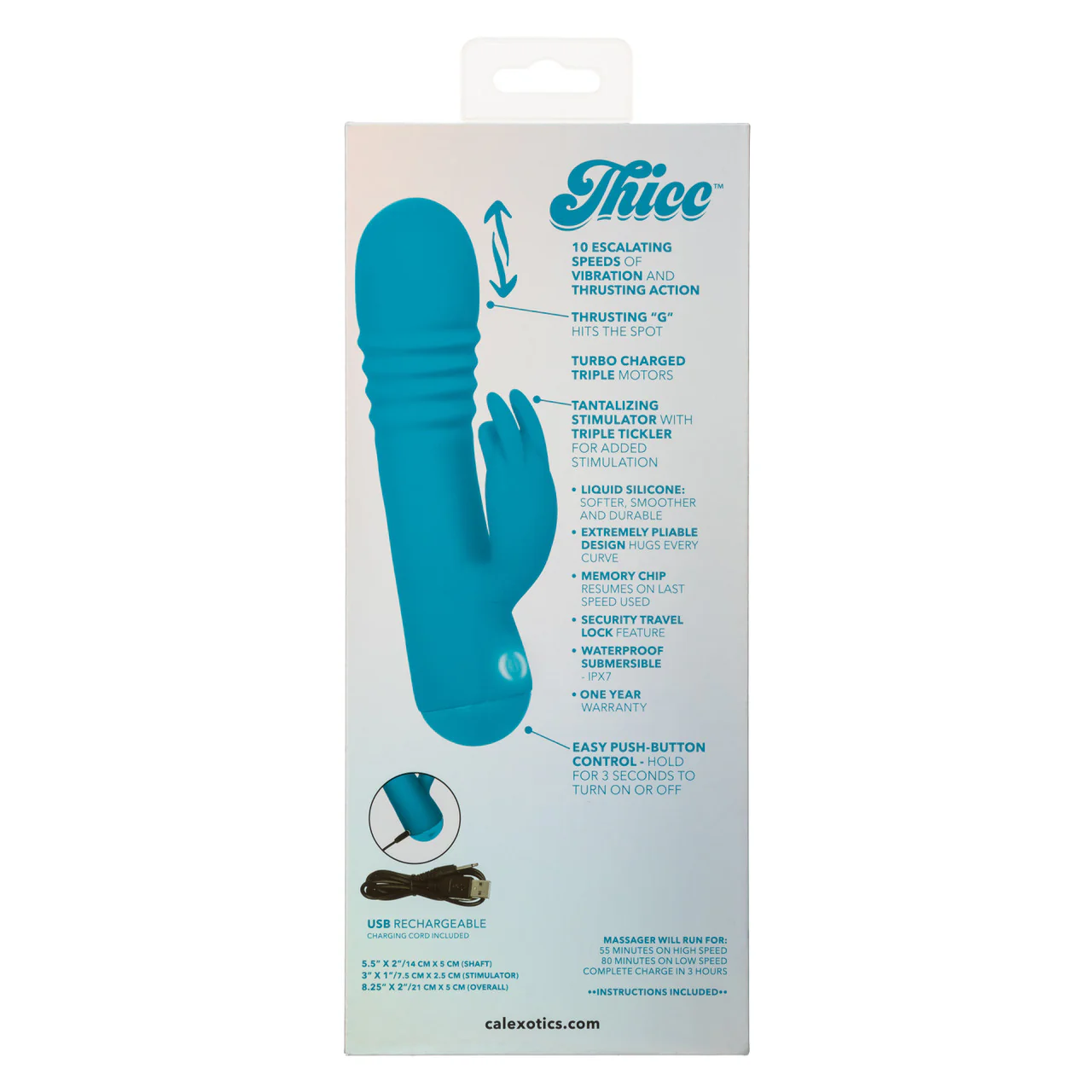 Thicc Teal Chubby Thrusting Tickler Vibrator - Image 4