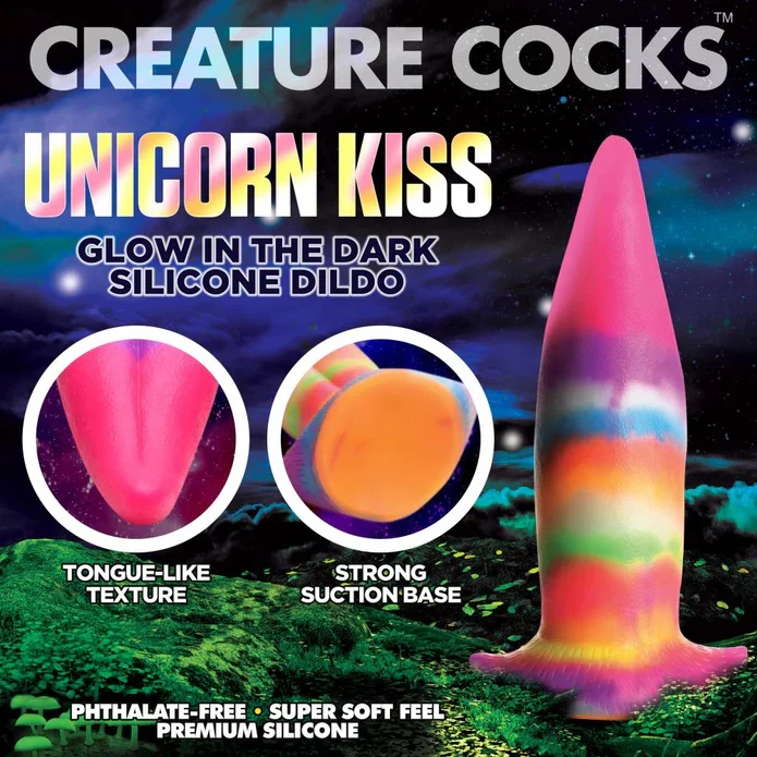 UNICORN KISS UNICORN TONGUE GLOW-IN-THE-DARK SILICONE DILDO - Image 7