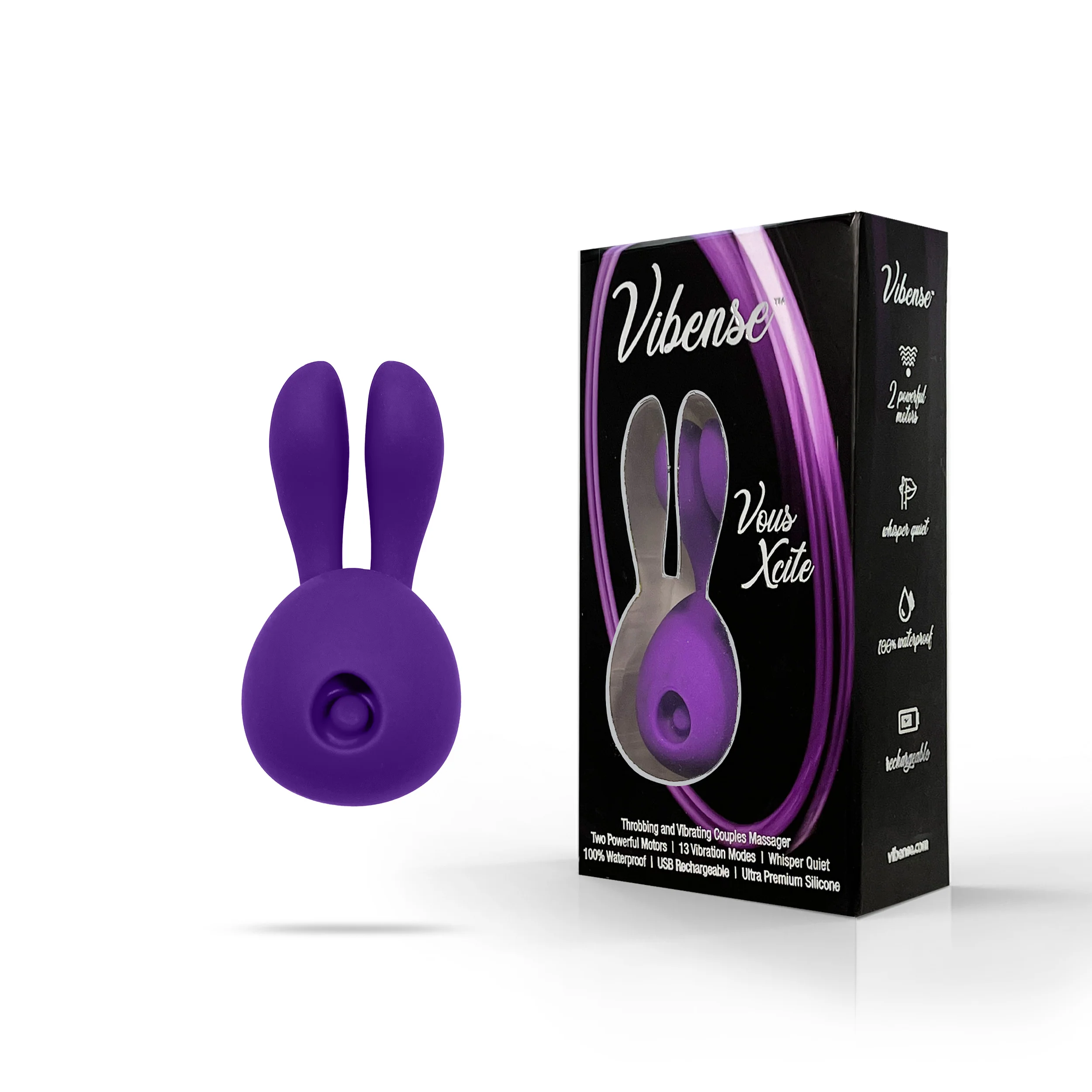 THE VIBENSE VOUS XCITE DUAL ACTION VIBRATOR - PURPLE - Image 4