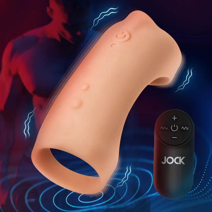 Vibrating Silicone Penis Sleeve - Light - Image 2