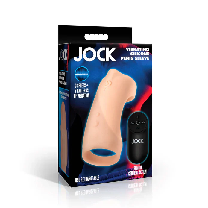 Vibrating Silicone Penis Sleeve - Light - Image 4