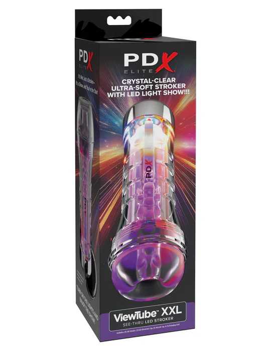 ViewTube XXL See-Thru LED Stroker Masturbator by PDX Elite - Image 5