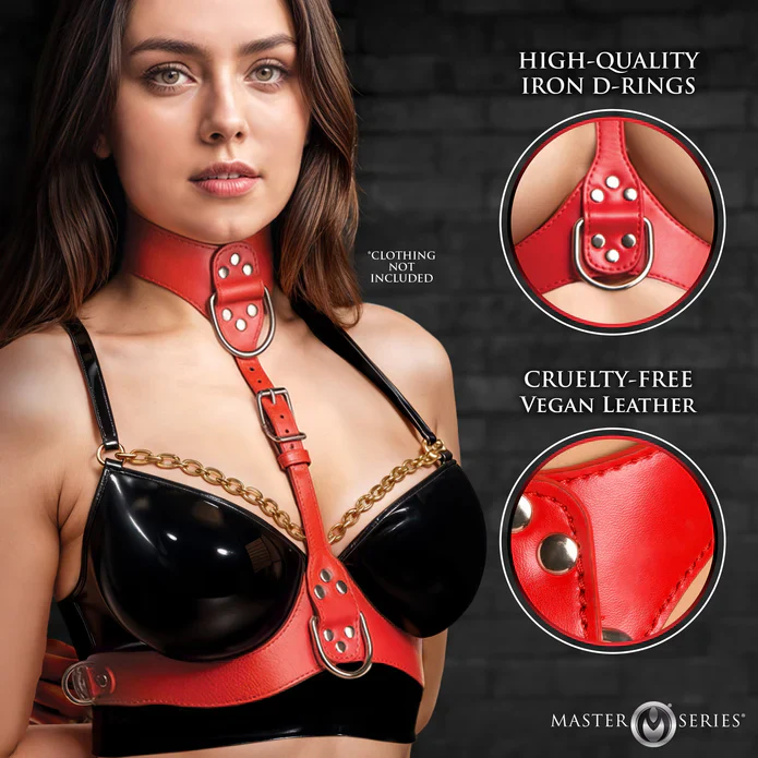 Vixen Female Chest Harness in Red - Image 5