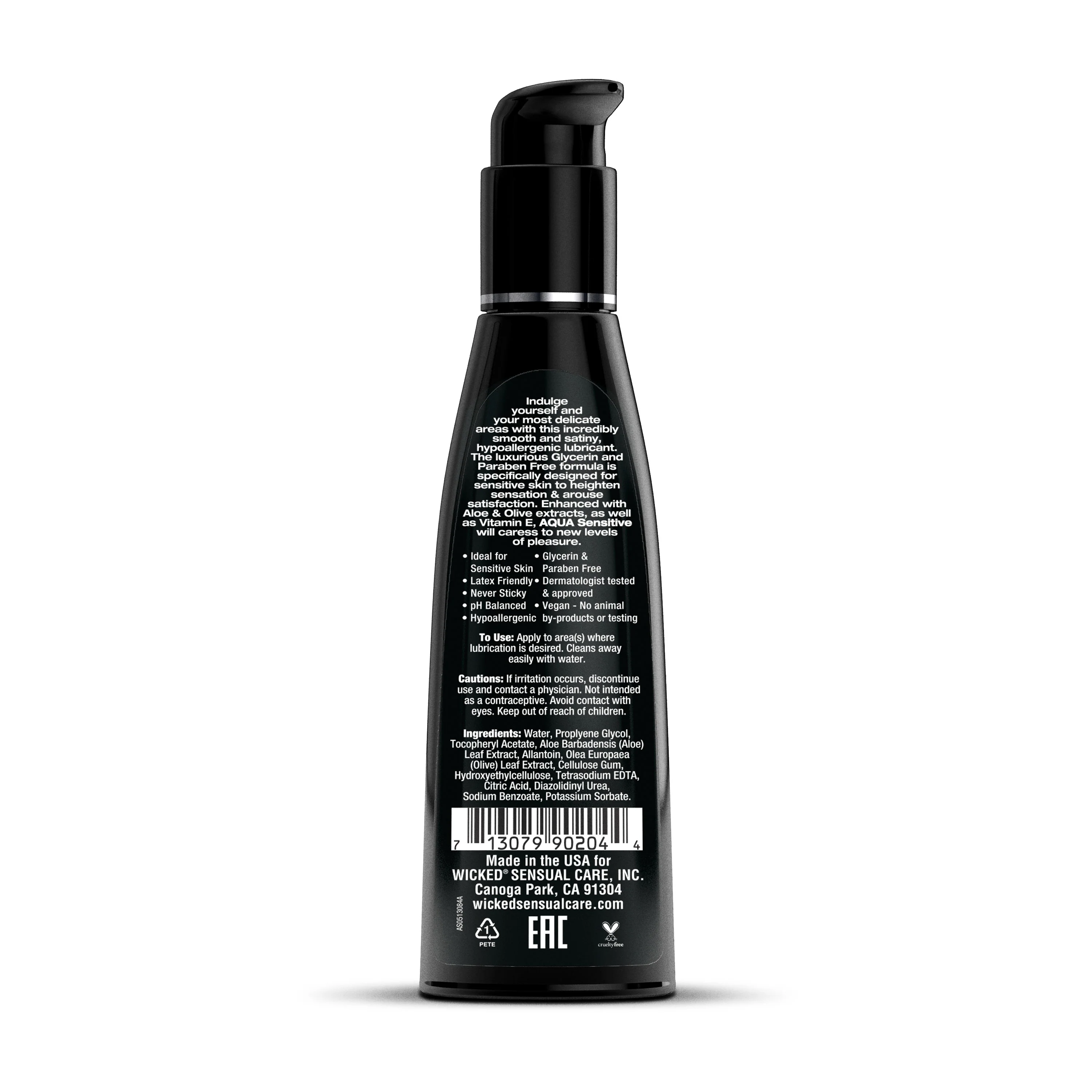 Wicked Aqua Sensitive Lubricant - 4 oz - Image 2