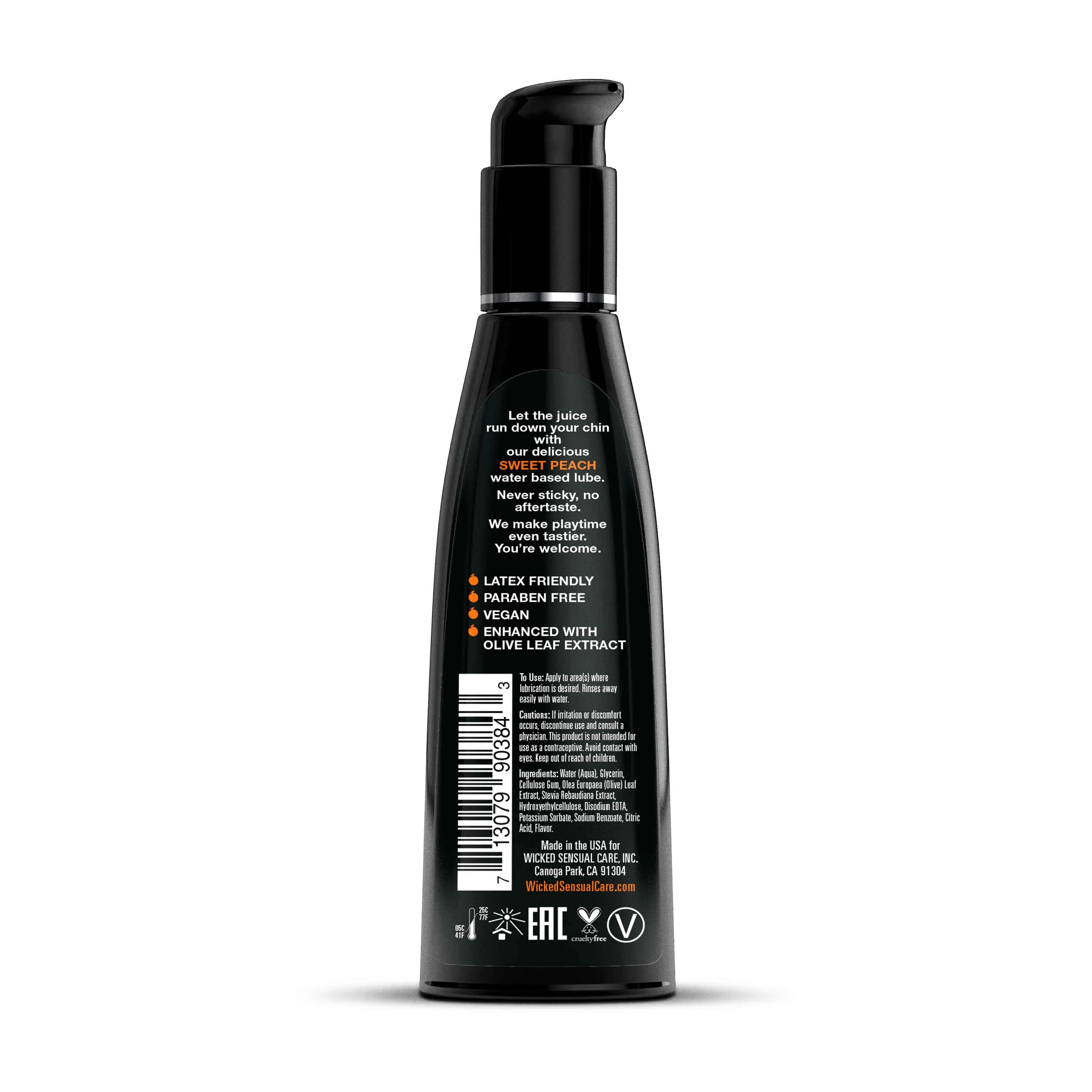 Wicked Aqua Sweet Peach Flavored Lube - 4 oz - Image 2